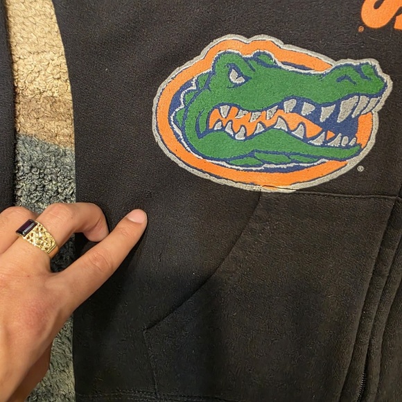 Vintage Florida Gators Sweater With Hoodie Small Black 80s Zip Up - Picture 3 of 7